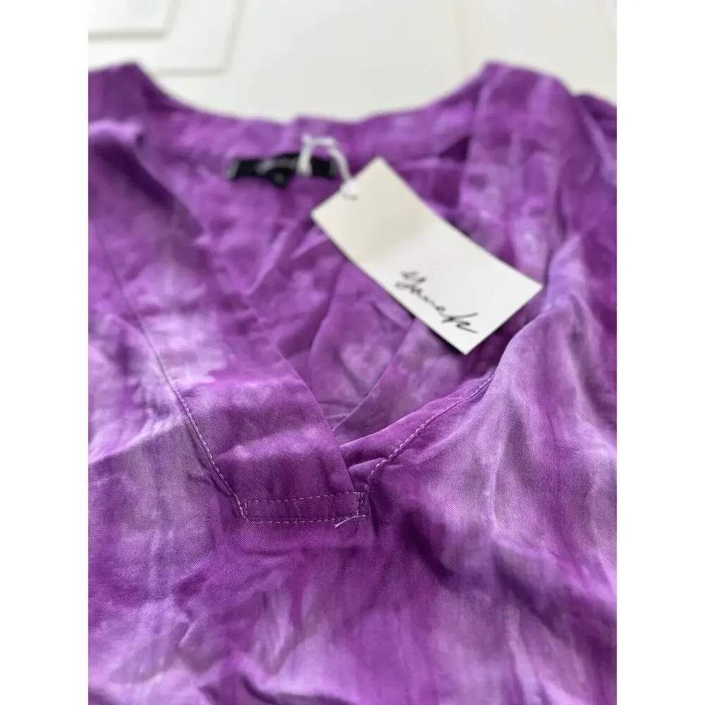 Yana K American Made T Shirt Top Purple Tie Dye Top Sz Small - Picture 2 of 6